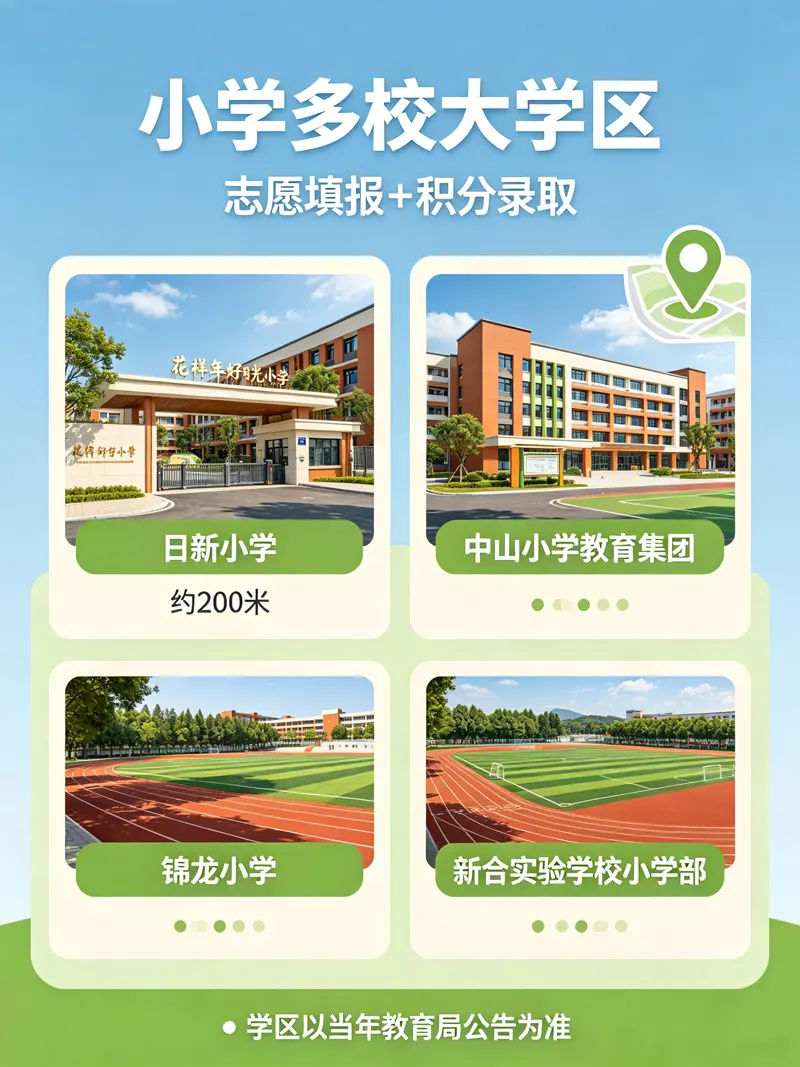 花样年好时光小学配套,锦龙小学,日新小学,中山小学
