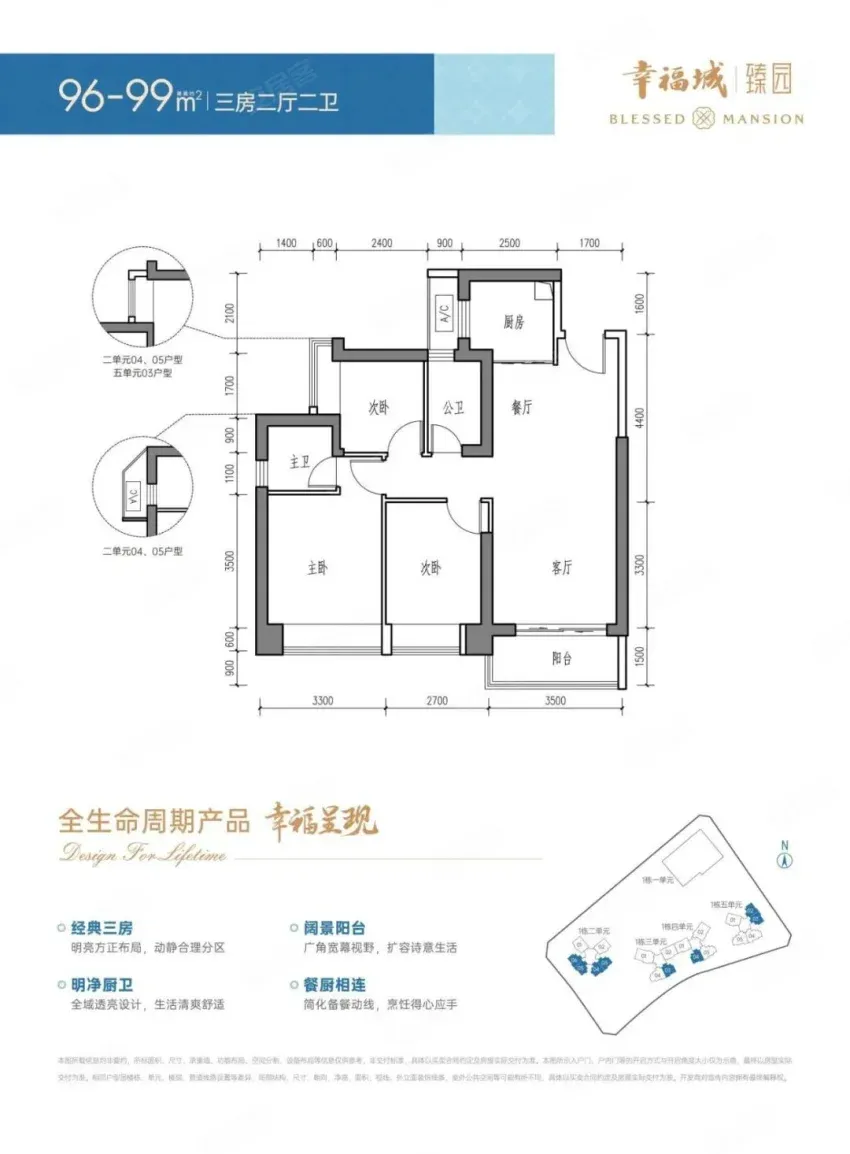 幸福城臻园96平户型图