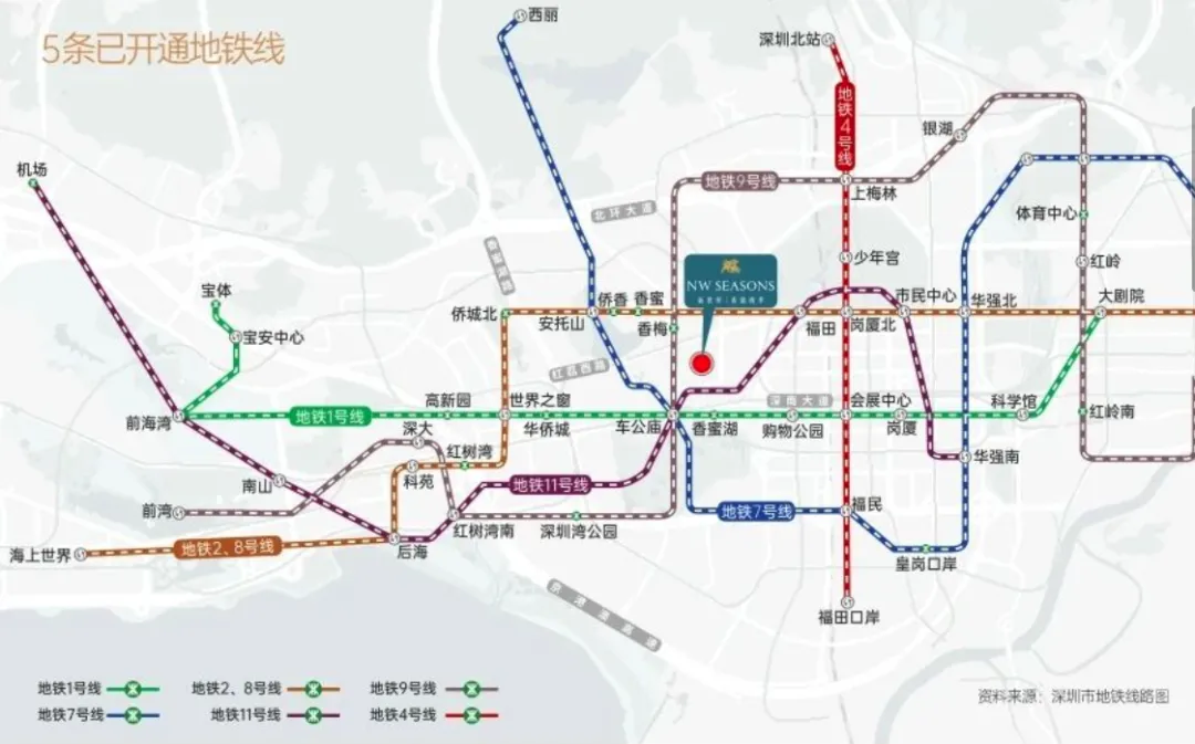 新世界香蜜四季售楼处电话4001167278-地铁交通
