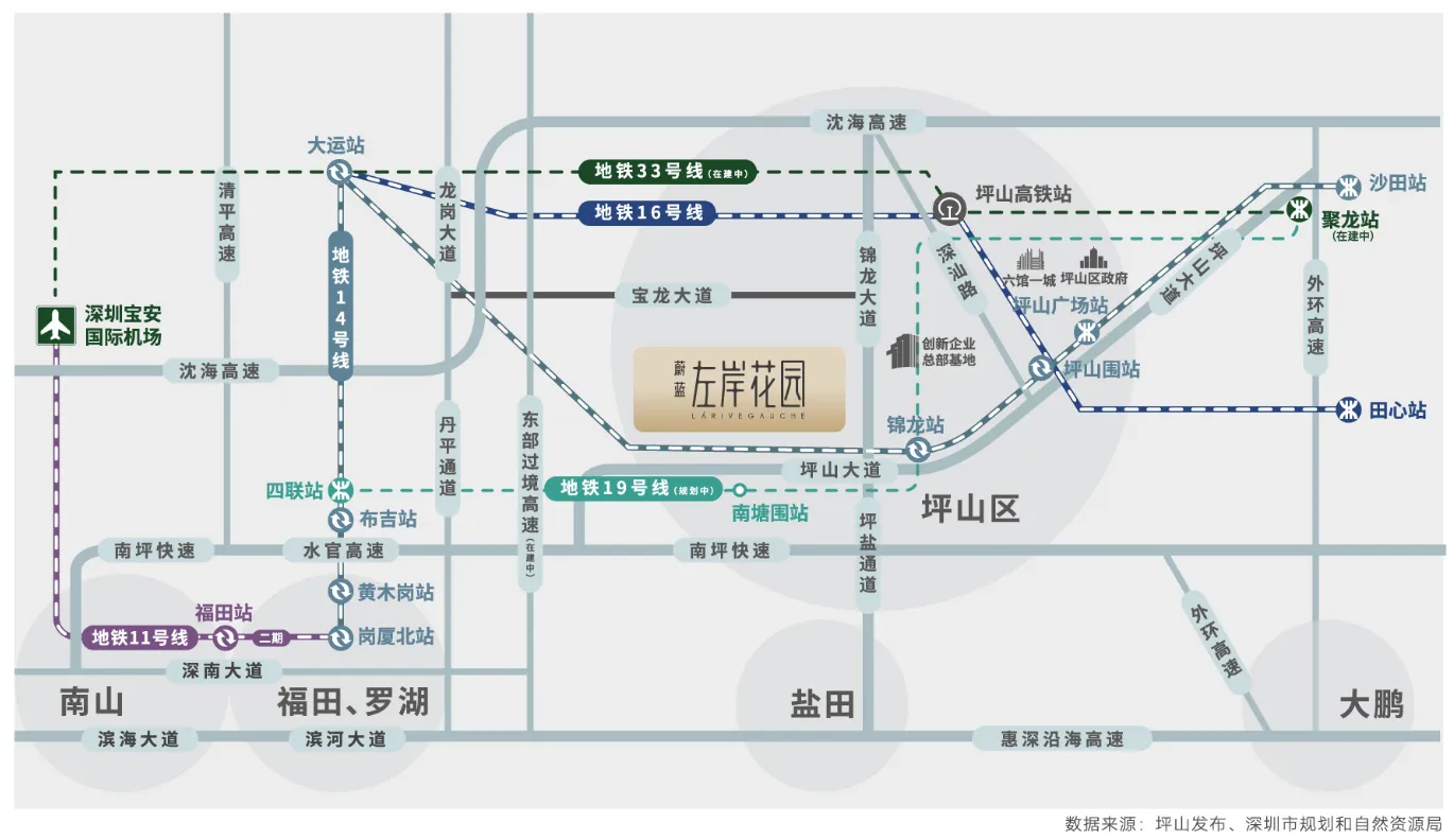 蔚蓝左岸花园 售楼热线4001167278 地铁交通